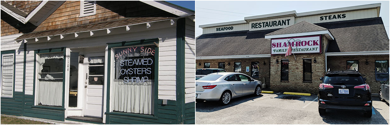 Oyster house exterior and deadwood grill interior